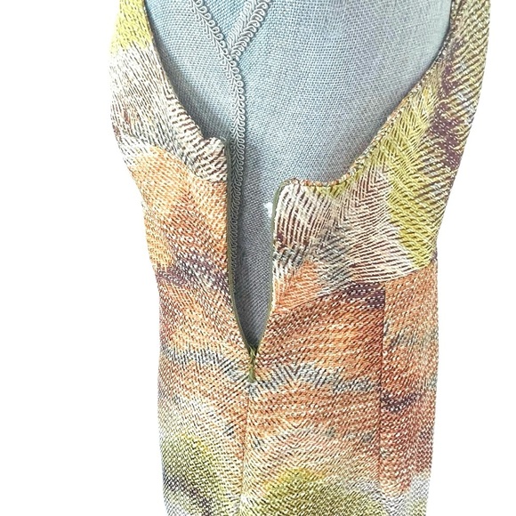 Tracy Reese Zig Zag Rafia Cross Back Shift in Tobacco color size S - Picture 7 of 15